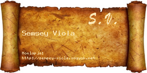 Semsey Viola névjegykártya